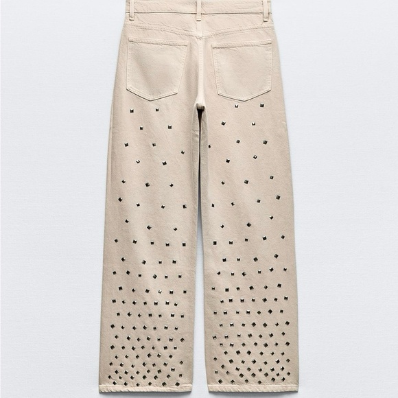 Zara mid rise studded TRF jeans - Picture 2 of 4